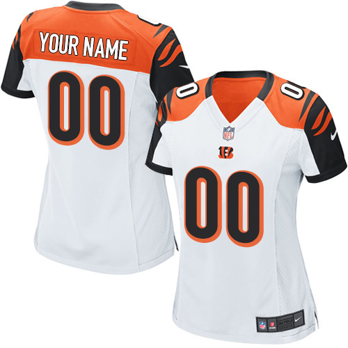 Women's Elite Nike Jersey White Road - Customized NFL Cincinnati Bengals